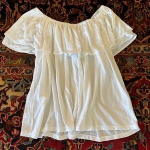Uniqlo Off the Shoulder White Ruffle Top Size XL
